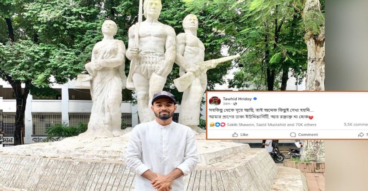 আমার প্রাণের ঢাকা ইউনিভার্সিটি আর রক্তাক্ত না হোক : তাওহীদ হৃদয়