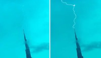 বুর্জ খলিফায় বজ্রপাত, ভিডিও ভাইরাল