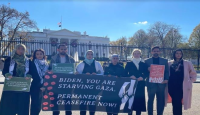 গাজায় স্থায়ী যুদ্ধ বিরতির দাবিতে হোয়াইট হাউজের সামনে অনশন