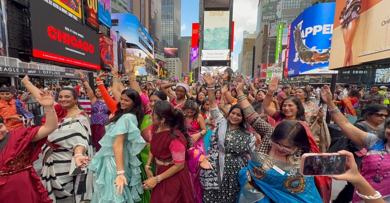 Promoting the Saree on the World Stage at New York’s Times Square: ‘Saree Goes Global’