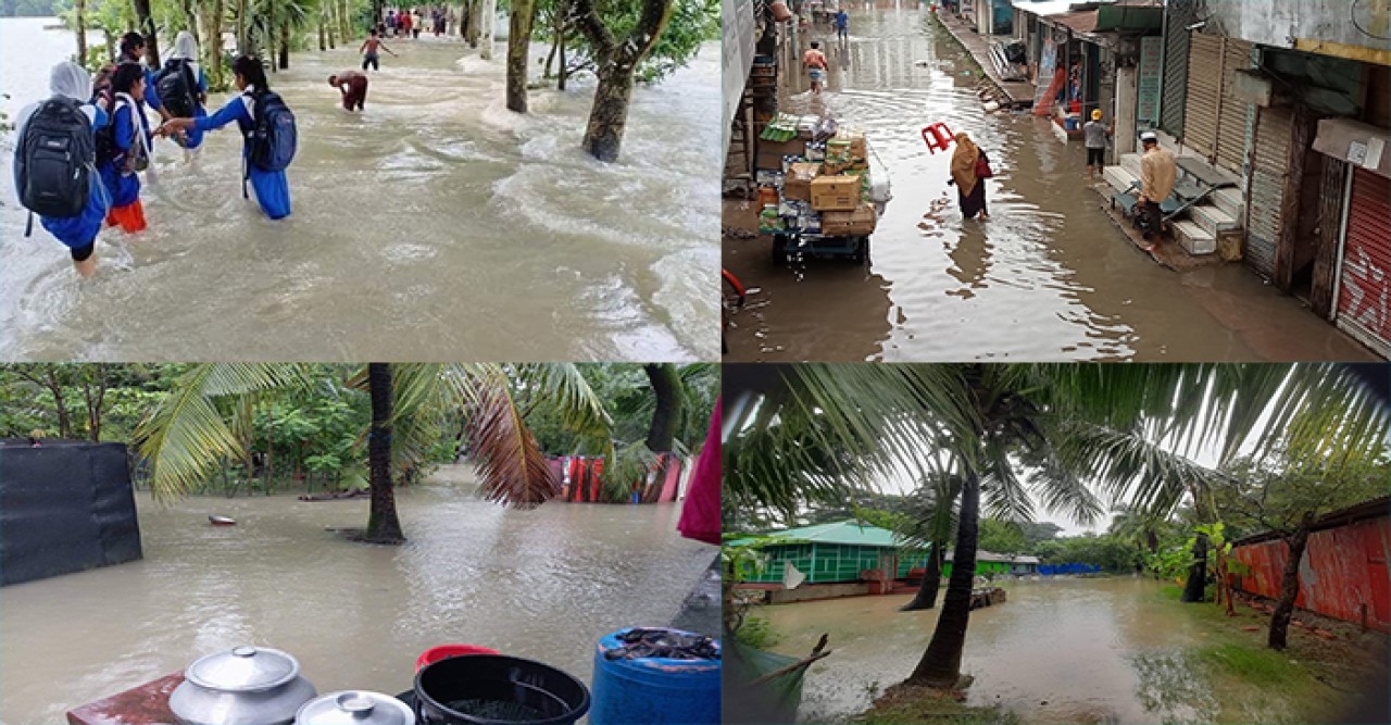 নোয়াখালীতে পানিবন্দি ২০ লাখ মানুষের মানবেতর জীবন