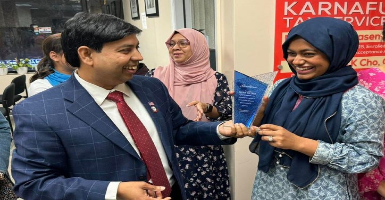 নিউইয়র্কের কর্ণফুলী ট্যাক্স সার্ভিসেস ইনক’র ‘এমপ্লয়ী অব দ্য ইয়ার’ শিরিন সুলতানা