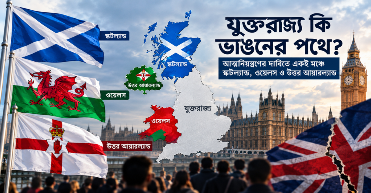 যুক্তরাজ্য কি ভাঙনের পথে? আত্মনিয়ন্ত্রণের দাবিতে একই মঞ্চে স্কটল্যান্ড, ওয়েলস ও উত্তর আয়ারল্যান্ড