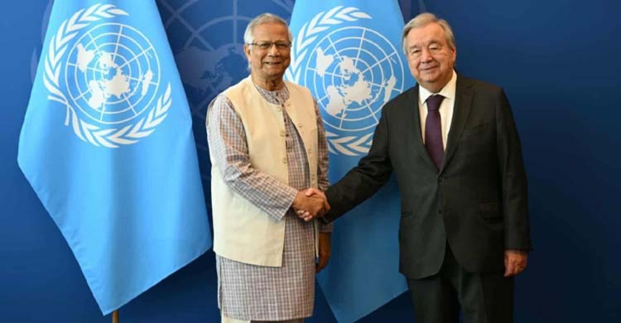 জাতিসংঘ মহাসচিব ও ইউএনএইচসিআর প্রধানের সঙ্গে ড. ইউনূসের বৈঠক
