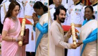 প্রসেনজিতের হাতে পদ্মশ্রী, ধর্মেন্দ্রর হয়ে মরণোত্তর সম্মান গ্রহণ হেমার